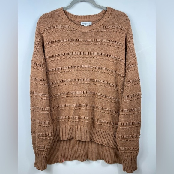 Cupcakes and Cashmere Chunky Knit High-Low Pullover Sweater Top WOMENS XL Brown - Picture 1 of 5